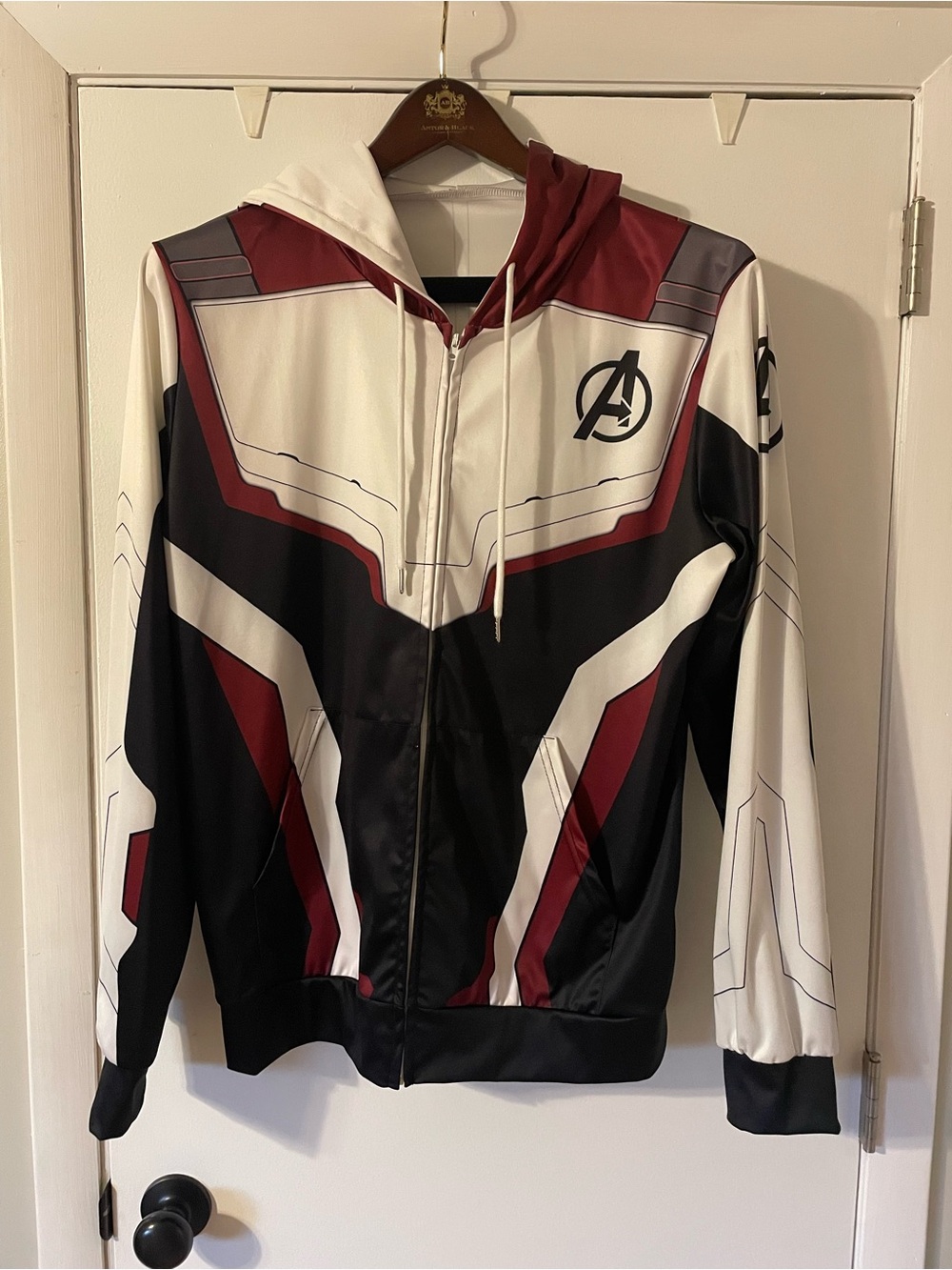 Avengers Graphic Zip-Up Hoodie Jacket - White & Maroon